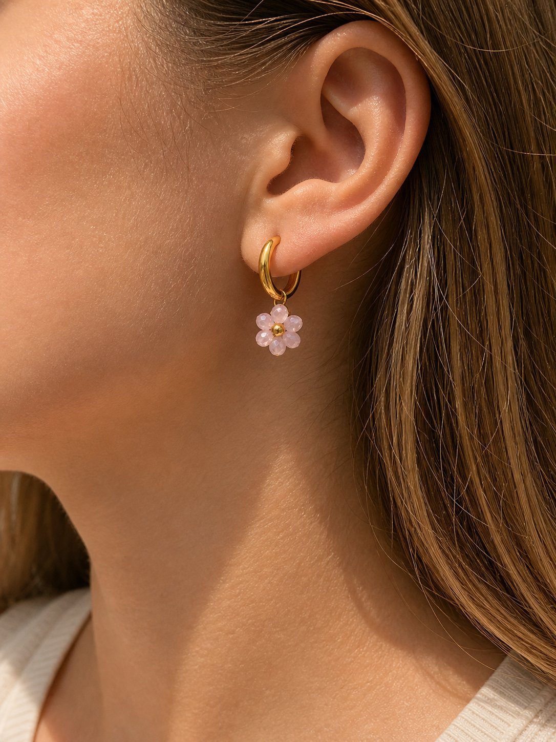 Bloom Rosa pendientes
